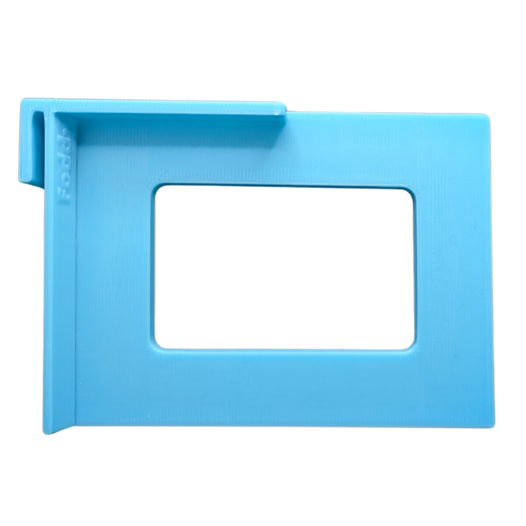 Blue Foddy 3D-printed long box divider for trading card storage